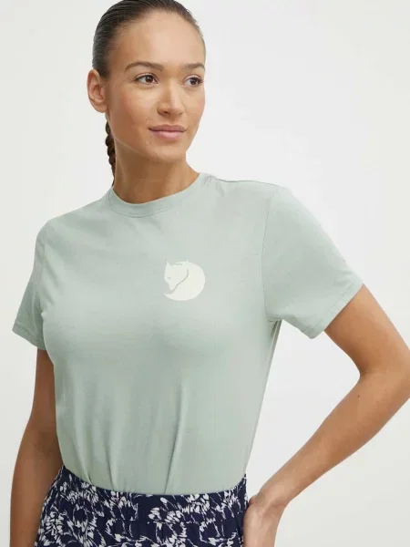 Тениска Fjallraven Fox Boxy Logo зелено