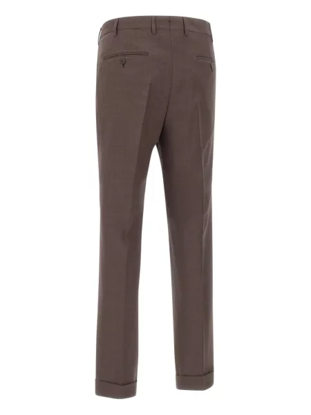 Pantaloni Devore plisate maro