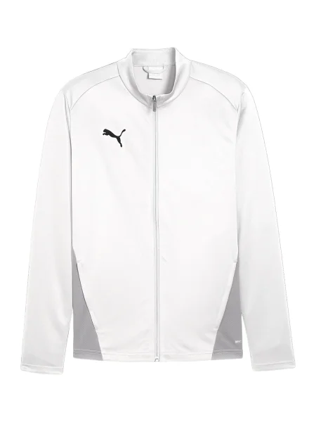 PUMA Jakna za trening TeamGoal temno siva / črna / off-bela bela