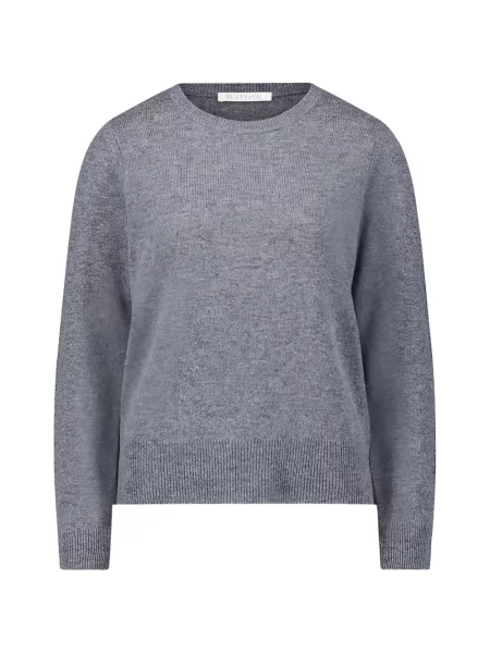 Pulover Betty & Co tricotate cu decolteu rotund gri