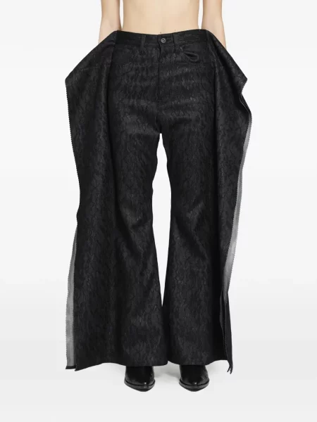 Jeansy Junya Watanabe w kwiatki koronkowe niebieskie