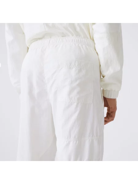 Lacoste Wodoodporne Spodnie Sportowe Z Efektem Patchworku biały
