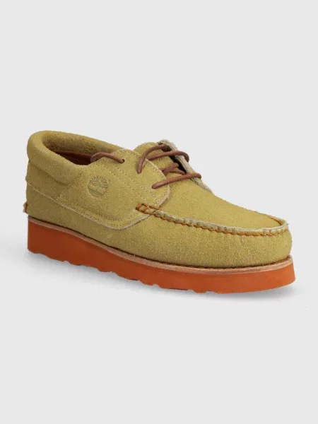 Замшеві туфлі Timberland 3 Eye Wedge Vibram бежевий