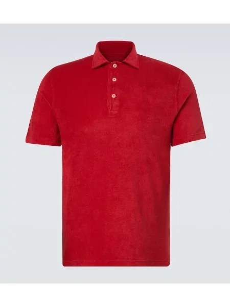 Polo Fedeli din material terry roșu