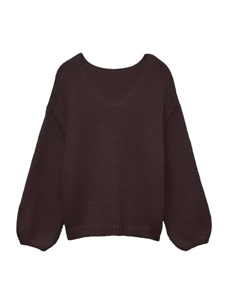 VERO MODA Svetr VMMAYBE tmavě hnědá