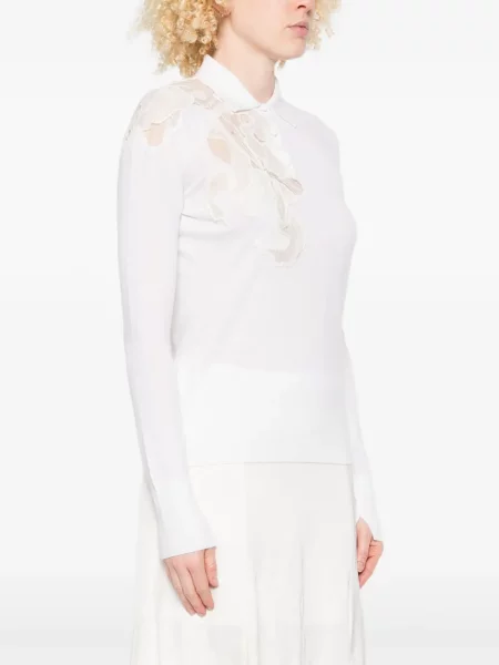 Polo Ermanno Scervino din dantelă alb