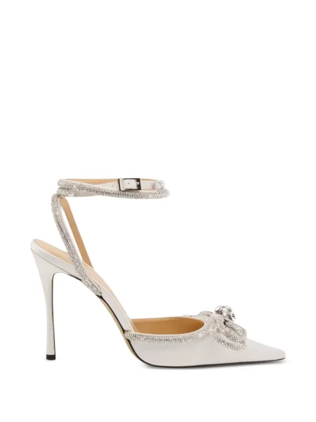 Полуотворени обувки Mach & Mach с панделка бяло