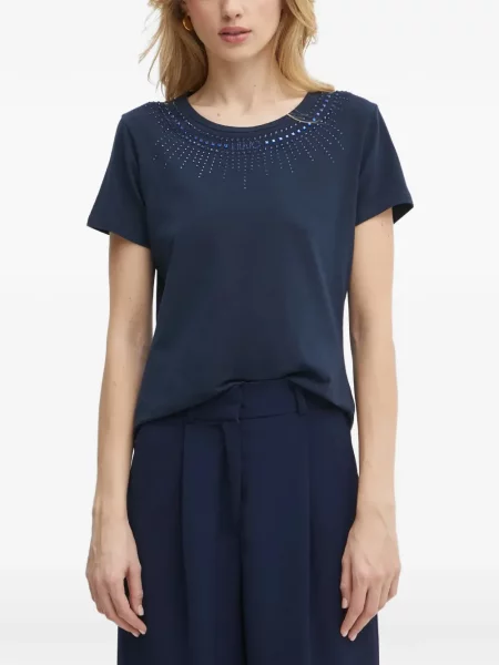 Tricou Liu Jo cu decolteu rotund albastru