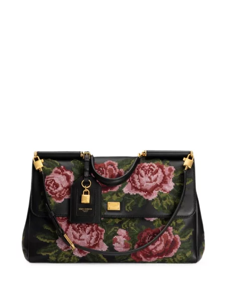 Geantă Dolce & Gabbana cu broderie negru