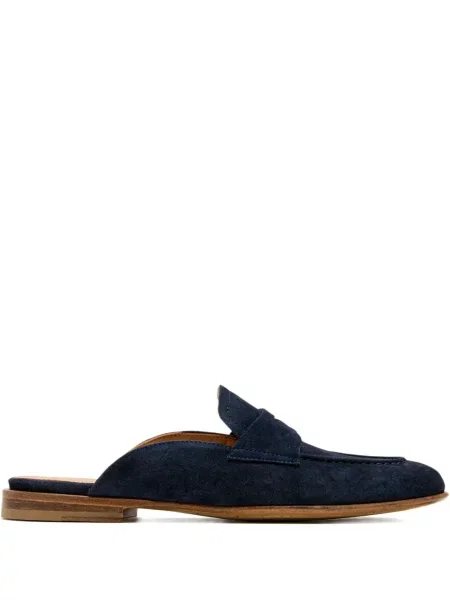 Papuci tip mules Magnanni din piele de căprioară albastru