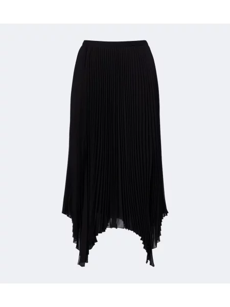 Fustă midi Valentino asimetrică negru