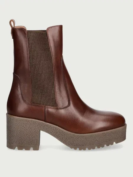 Weekend Max Mara botine cu pentru femei din piele maro