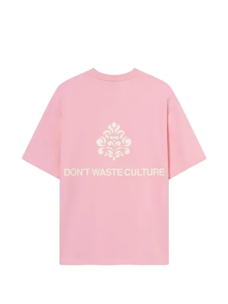 Koszulka Don't Waste Culture z nadrukiem różowa