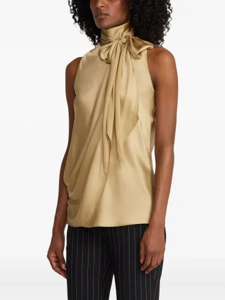 Топ Ralph Lauren Collection с панделка с драперии