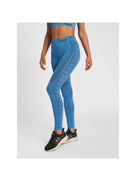 Legginsy mid-rise Hummel Shaping niebieskie