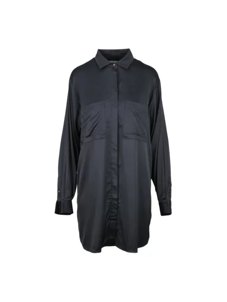 Maksi sukienka koszulowa Diesel czarna