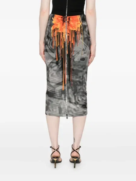 Fustă Gemy Maalouf cu model floral cu imagine gri