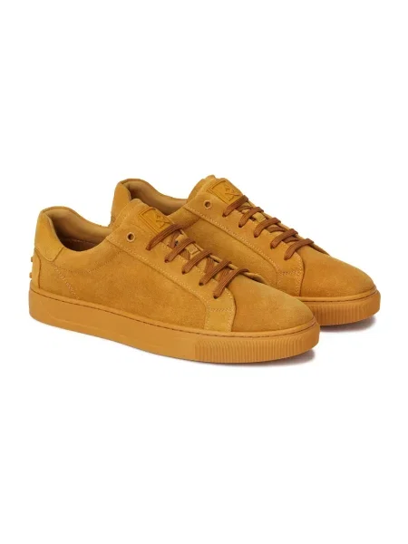 Sneakersy Kazar zamszowe z nitami brązowe