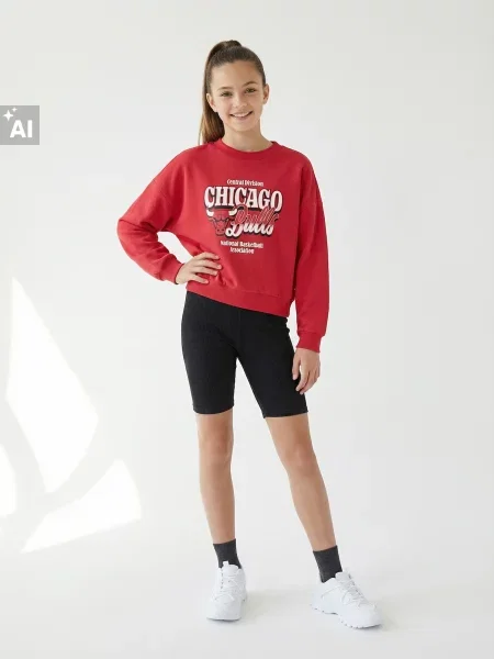 Sinsay Oversize mikina NBA s potiskem Chicago Bulls červená