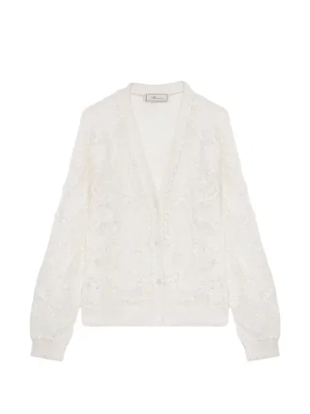 Cardigan Blumarine cu aplicații alb
