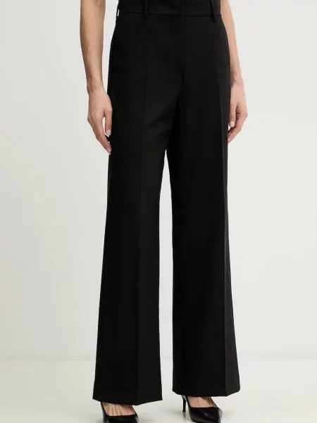 Weekend Max Mara Spodnie Kobieta Wełna Visivo Palazzo Trousers czarny