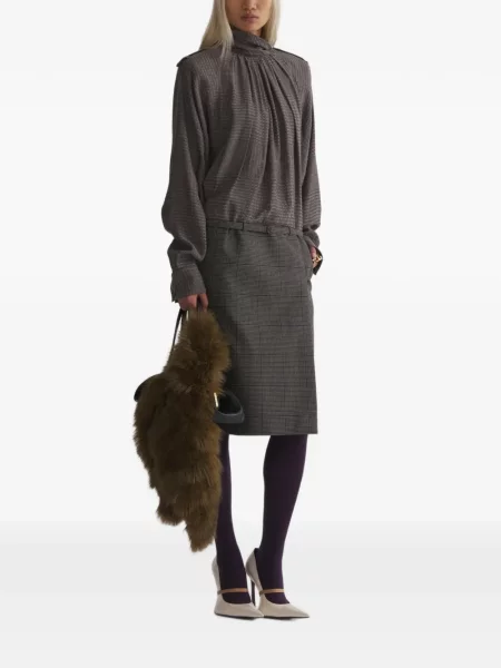 Rochie tip cămașă Mugler gri