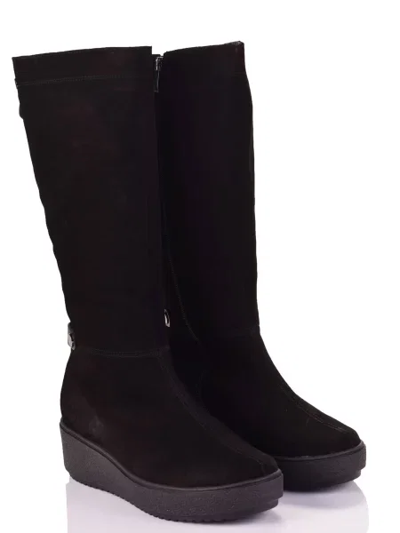 Замшевые сапоги Marco Piero черные