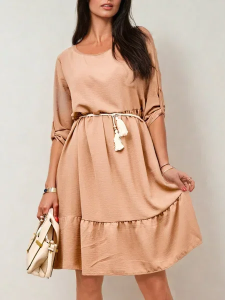 Rochie Resti de costum kaki