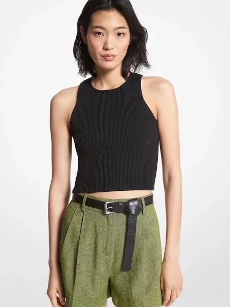 Укорочена майка Michael Kors чорна