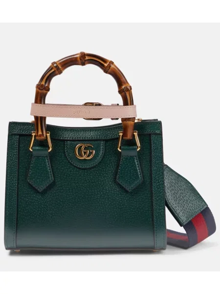Usnjena torbica Gucci Diana zelena