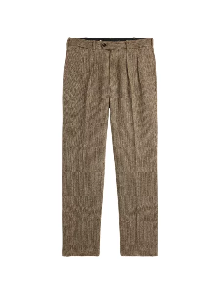 Pantaloni Ralph Lauren Rrl cu model herringbone maro