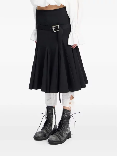 Cu centură fustă midi Ann Demeulemeester negru