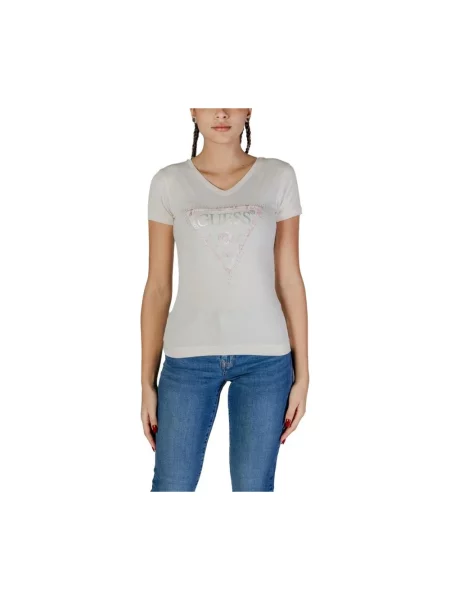 T-shirt z nadrukiem z logo model ‘PYTHON’ Guess biała