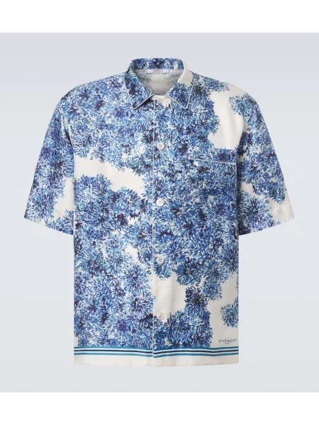 Cămașă Givenchy de mătase albastru