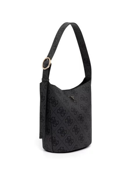 Shopper kabelka Guess s potiskem černá
