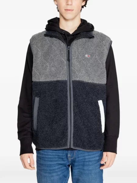 Matlasat vestă denim Tommy Jeans gri