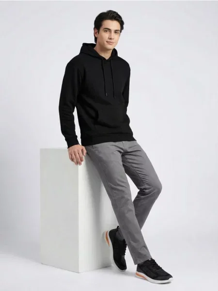 Sinsay Bluza hoodie basic czarny