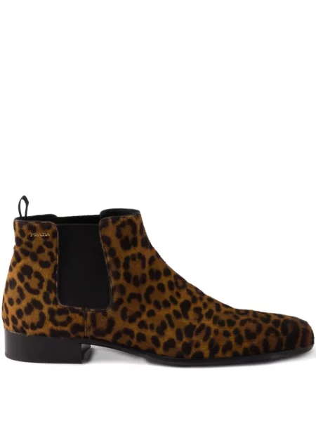Botine Prada cu imagine maro