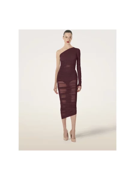 Spódnica Wolford drapowana z drapu fioletowa
