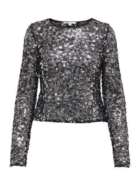 ONLY Bluză ONLPALEMA / argintiu negru