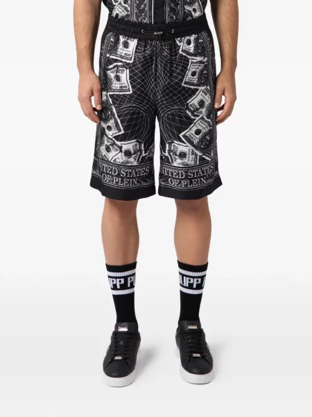 Pantaloni scurți Philipp Plein cu imagine negru