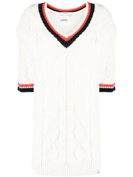 Top Pushbutton z rękawami 3/4 biały