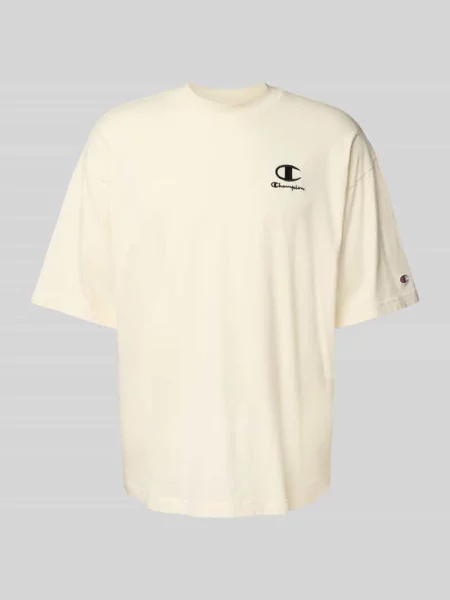 T-shirt o kroju relaxed fit z wyhaftowanym logo Champion biała
