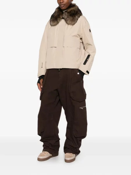 Кожена тапицерия яке Moncler Grenoble с козина