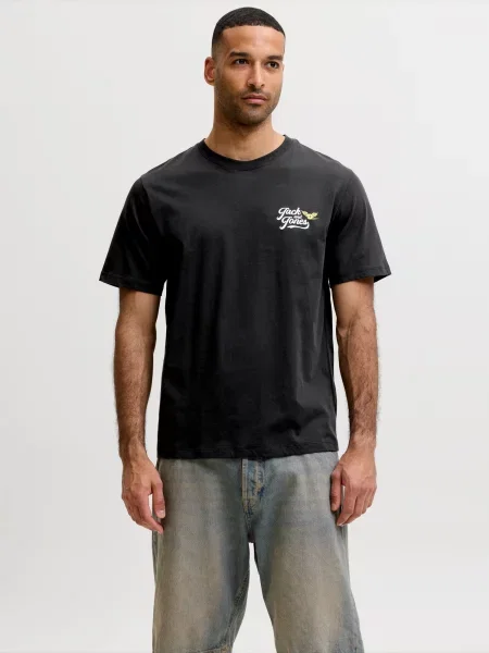 JACK & JONES Tričko JJLEGEND žltá / čierna biela