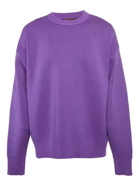 Pulover Palm Angels de lână cu decolteu rotund violet