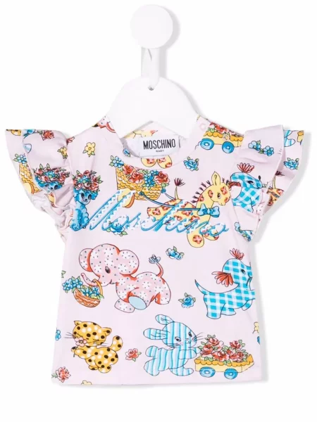 Koszulka dziecięca Moschino różowa