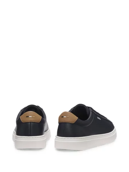 Sneakerși Boss din piele cu dungi albastru