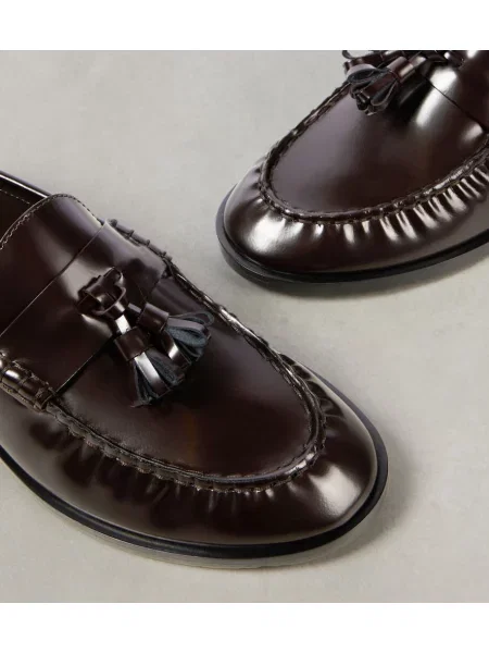Pantofi loafer The Row din piele maro