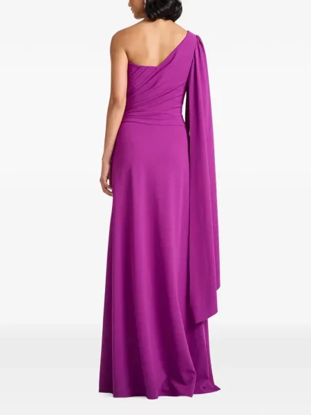 Rochie maxi Tadashi Shoji drapată cu un umăr gol violet